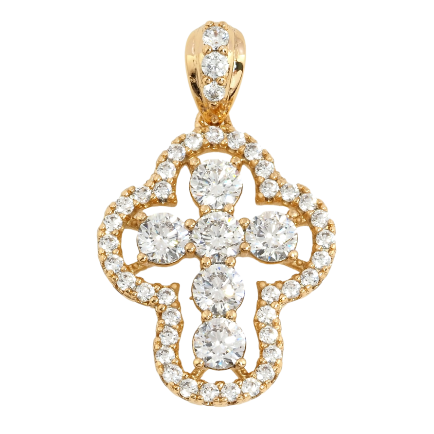 Кулон Xuping Позолота 18K Крест с цирконием для цепочки до 4мм фото №1