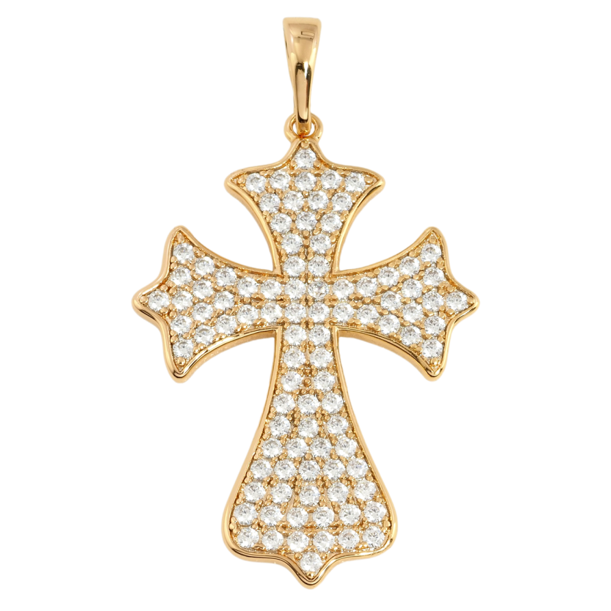 Кулон Xuping Позолота 18K Крест с цирконием для цепочки до 6мм фото №1