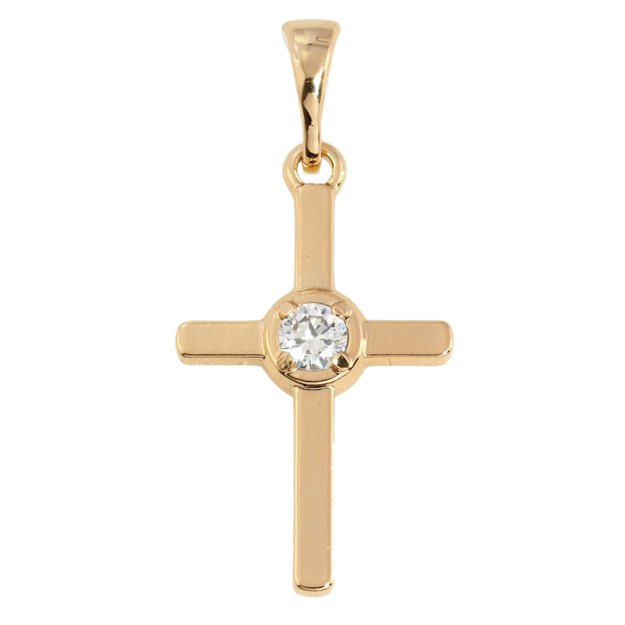 Кулон Xuping Позолота 18K Крест с цирконием для цепочки до 5мм фото №1