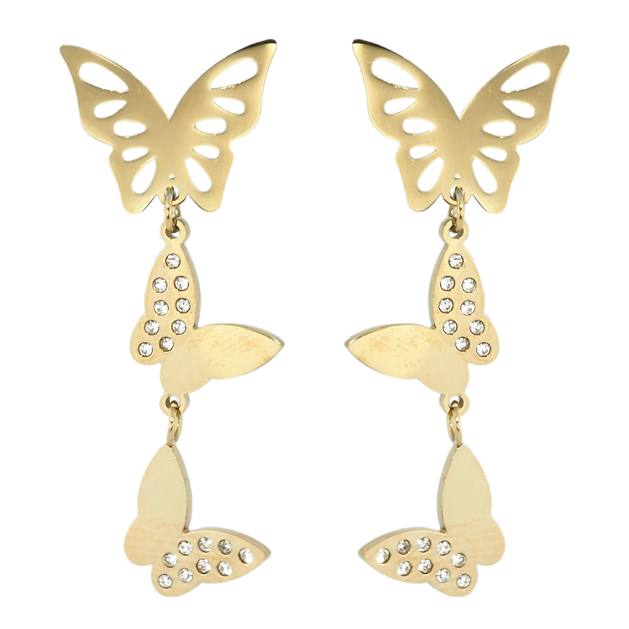 Серьги Xuping TTM Stainless Steel цвет 14K пусеты Подвески бабочки фото №1