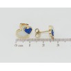 Серьги Xuping TTM Stainless Steel цвет 14K пусеты Сердечки с перламутровыми вставками и синими кристаллами фото №2