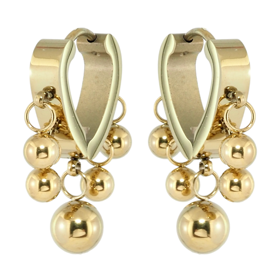 Сережки Xuping TTM Stainless Steel колір 14K підвіски на колечках Декоративні підвіски кульки фото №1