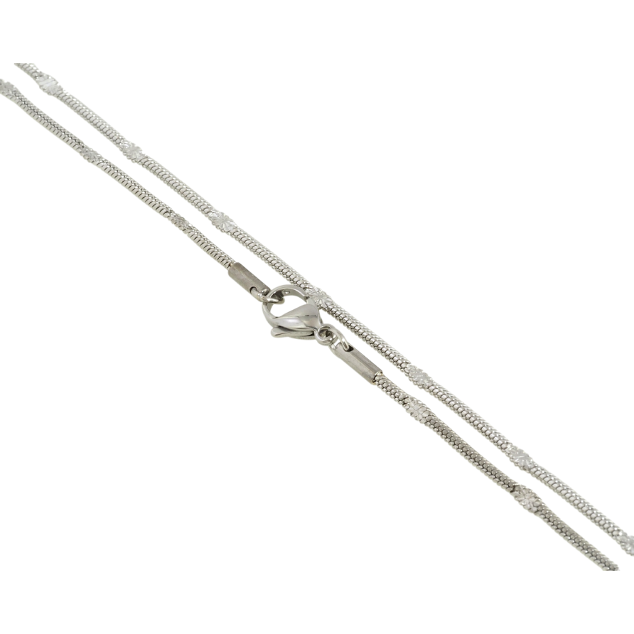 Ланцюжок Xuping ТТМ Stainless Steel колір Родій Плетіння Ювелірний шнур з прокаткою довжина 50см х 2мм фото №1