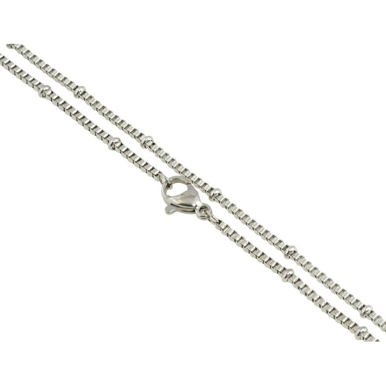 Ланцюжок Xuping ТТМ Stainless Steel колір Родій Плетіння Венеціанське з намистинами довжина 45см х 1.5мм фото №13