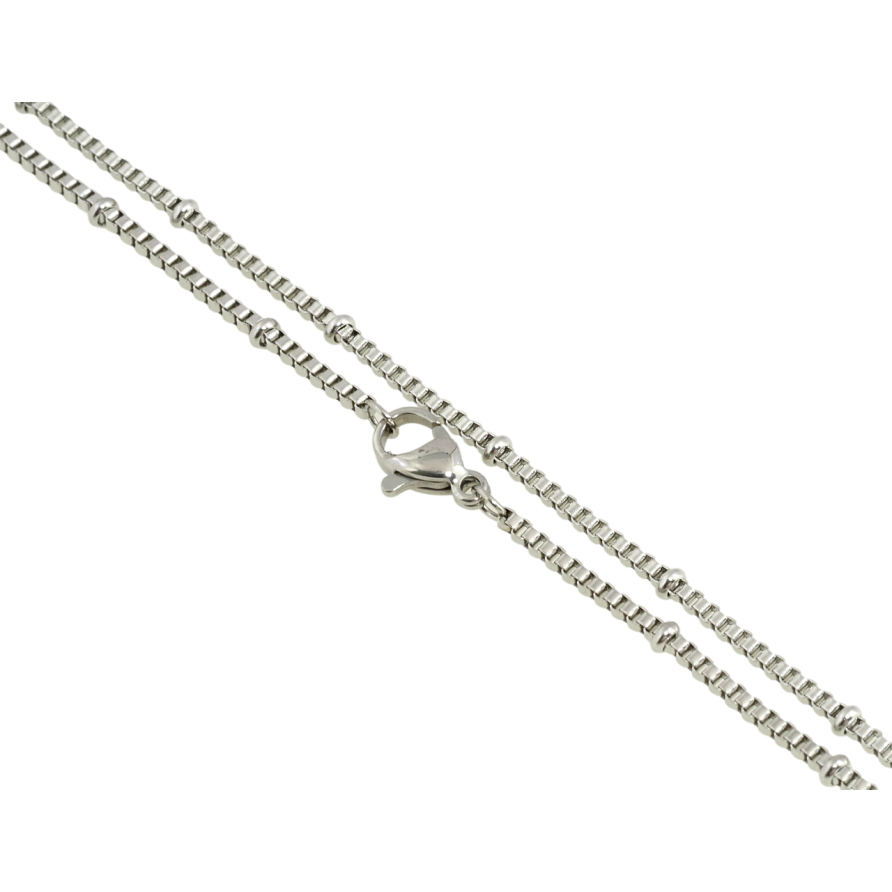 Ланцюжок Xuping ТТМ Stainless Steel колір Родій Плетіння Венеціанське з намистинами довжина 45см х 1.5мм фото №1