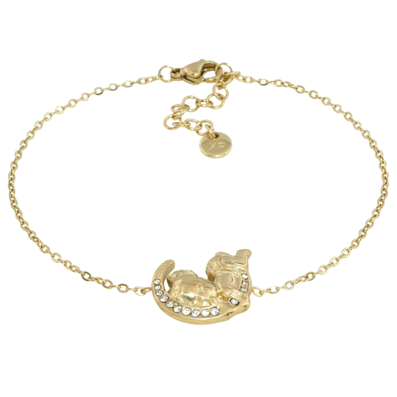 Браслет Xuping ТТМ Stainless Steel колір 14K Спляче немовля довжина з доп.цеп. 20-23.5см х 1мм фото №1