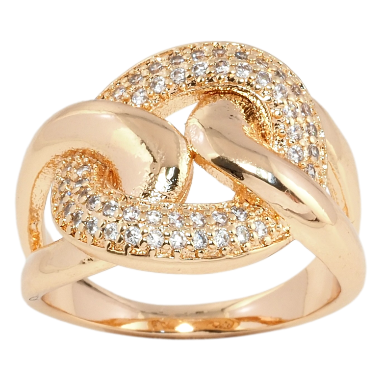 Кольцо Xuping M&L Цвет 18К Звенья с цирконием фото №1