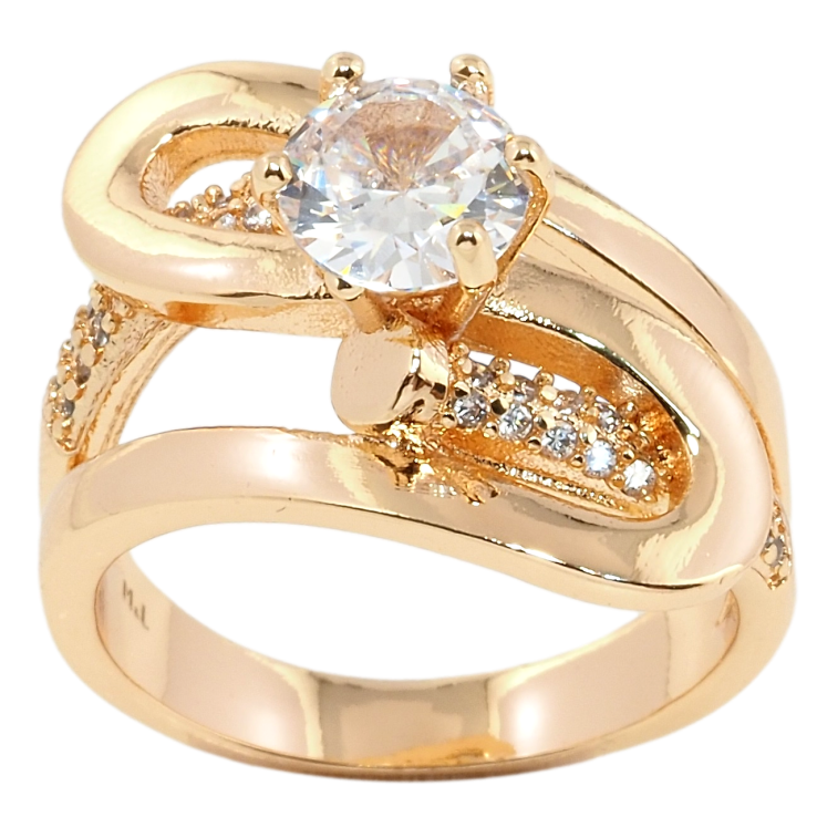 Каблучка Xuping M&L Колір 18К Декоративний візерунок з фіанітом фото №23