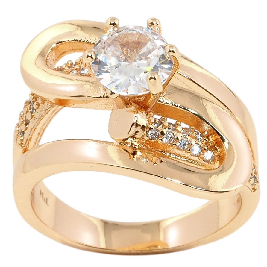 Каблучка Xuping M&L Колір 18К Декоративний візерунок з фіанітом фото №1