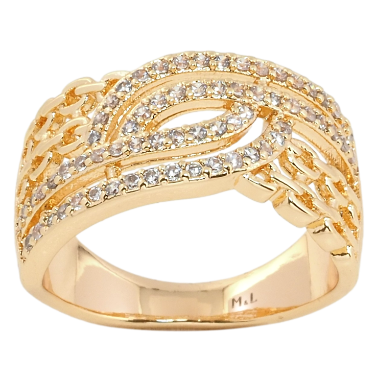 Каблучка Xuping M&L Колір 18К Візерунок ланцюжок з цирконієм фото №5