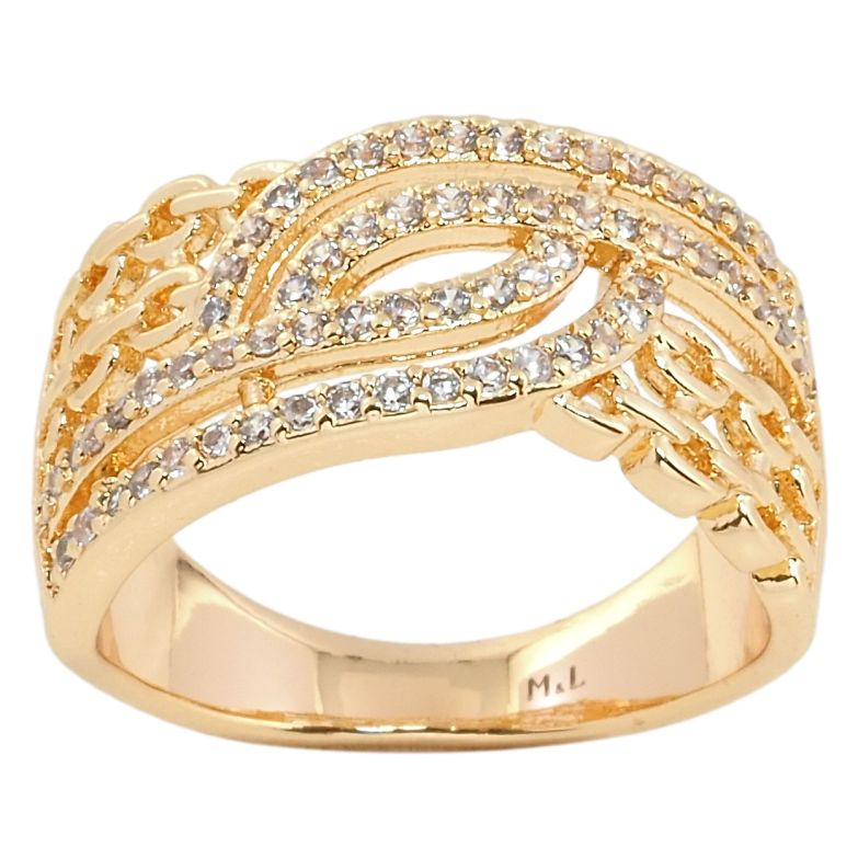 Кольцо Xuping M&L Цвет 18К Узор цепочки с цирконием фото №9