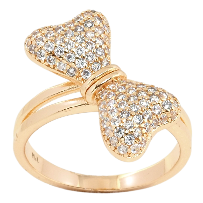 Каблучка Xuping M&L Колір 18К Бант інкрустація цирконієм фото №5