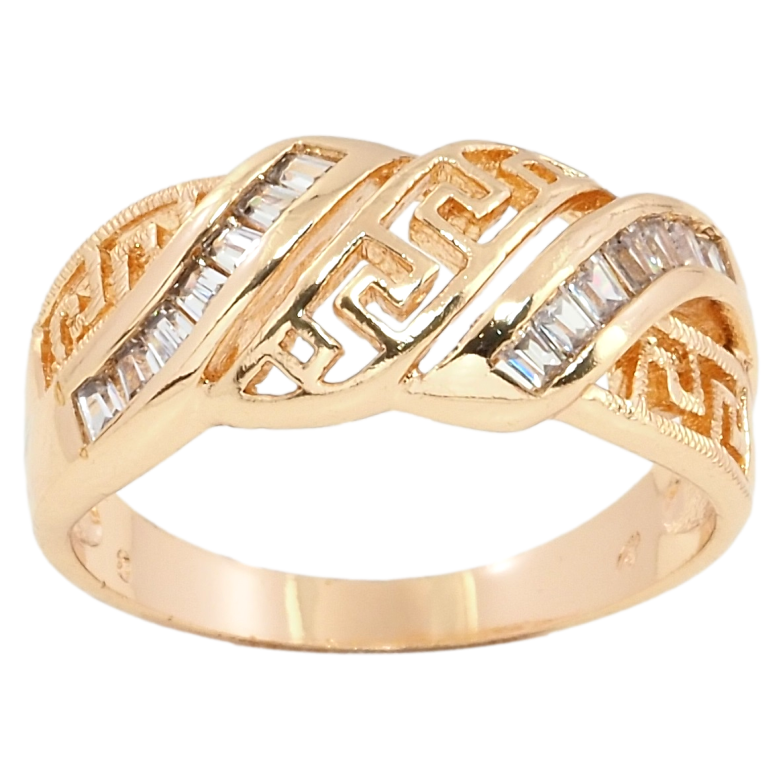 Каблучка Xuping M&L Колір 18К Грецький орнамент із цирконієм фото №15