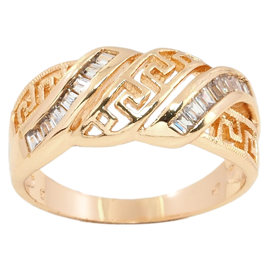 Каблучка Xuping M&L Колір 18К Грецький орнамент із цирконієм фото №1