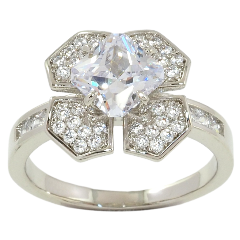 Каблучка Xuping Родій Квітка з цирконієм фото №1