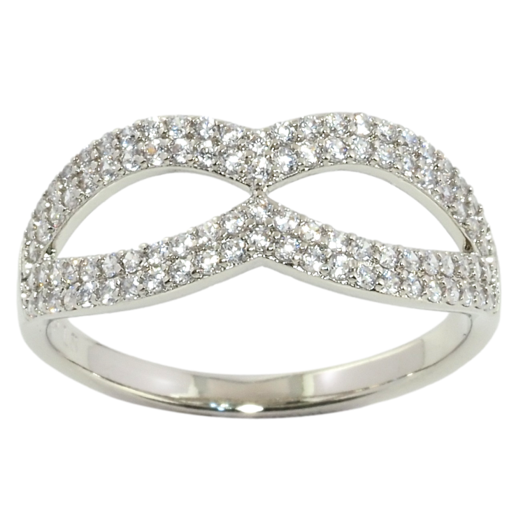 Кольцо Xuping Родий Инкрустация цирконием фото №3