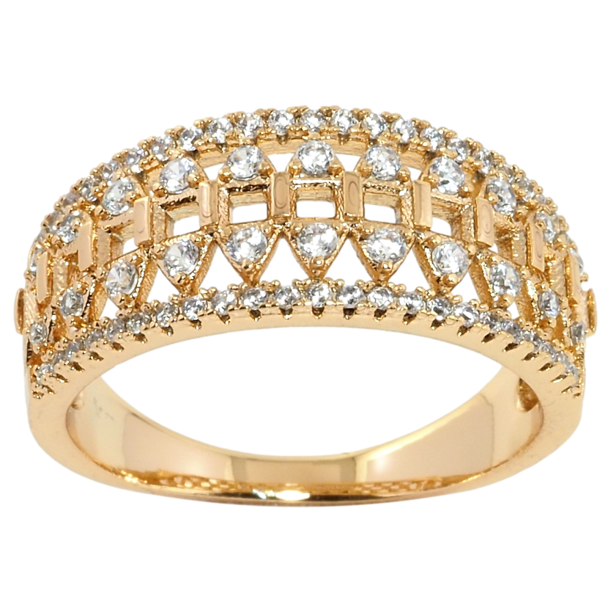 Кольцо Xuping Позолота 18K Инкрустация цирконием фото №1