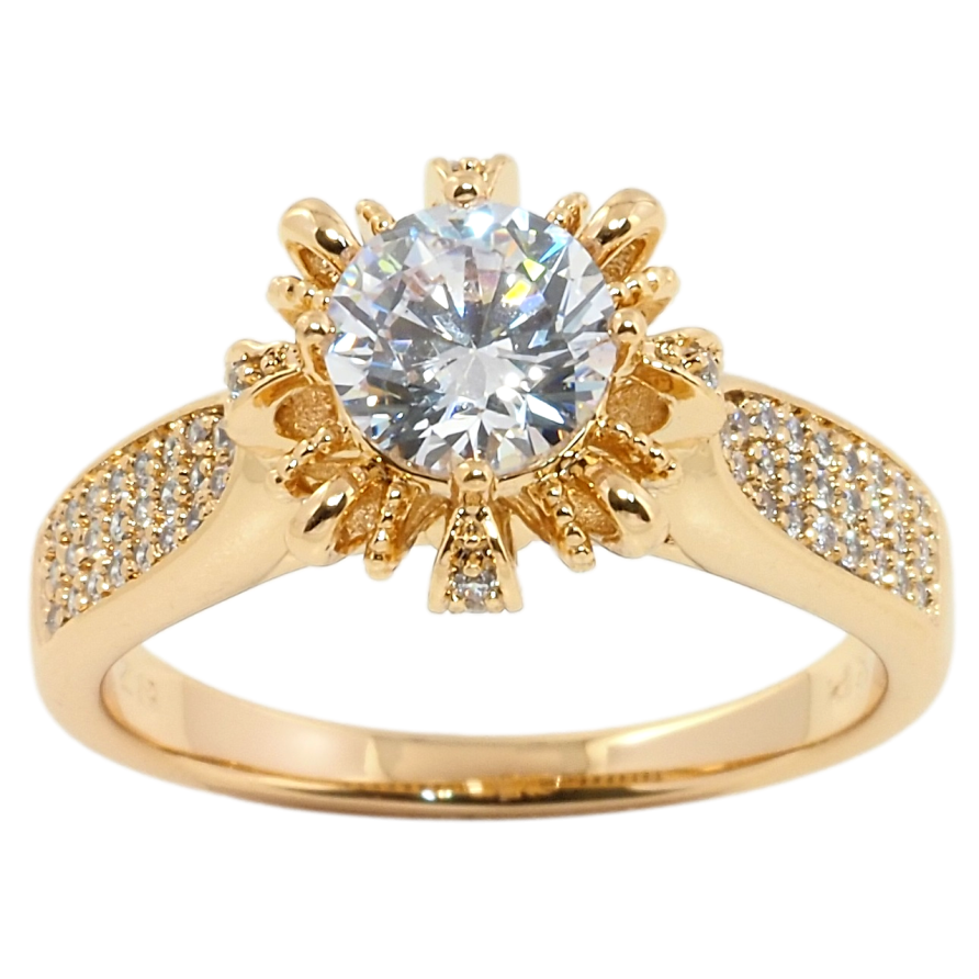 Кольцо Xuping Позолота 18K Кристальный цветок фото №1