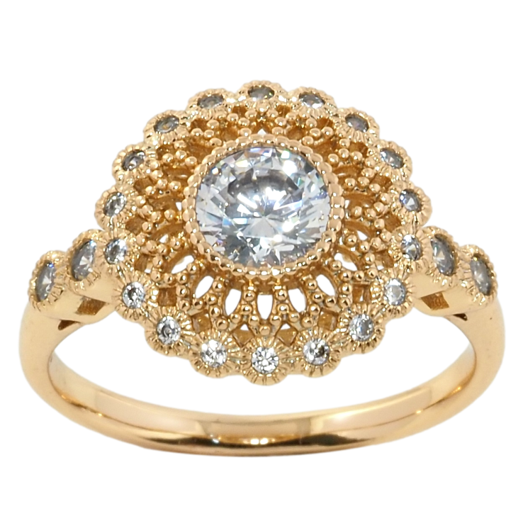 Кольцо Xuping Позолота 18K Декоративный цветок фото №14