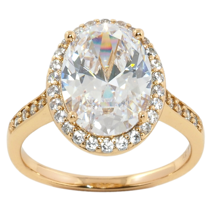 Кольцо Xuping Позолота 18K Фианит в обрамлении циркония фото №4