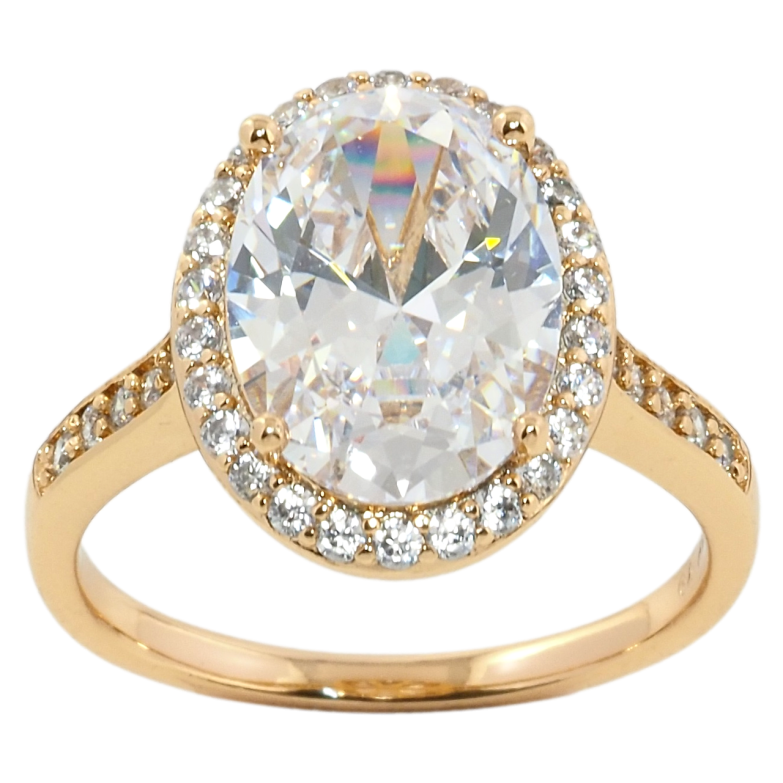 Кольцо Xuping Позолота 18K Фианит в обрамлении циркония фото №1