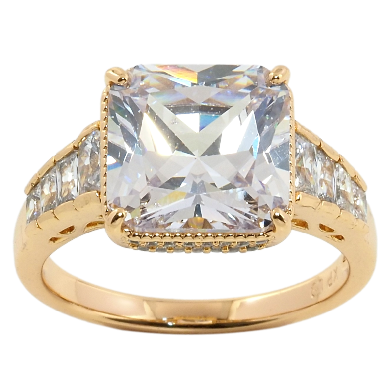 Кольцо Xuping Позолота 18K Фианит фото №1