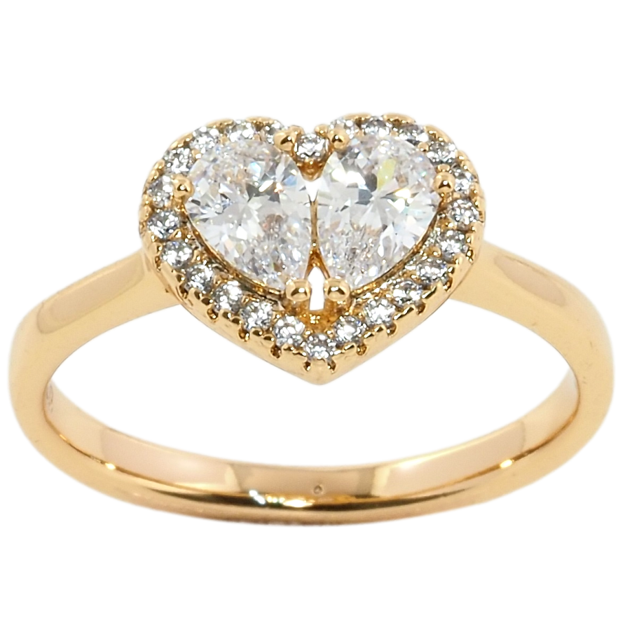 Кольцо Xuping Позолота 18K Кристальное сердечко фото №1