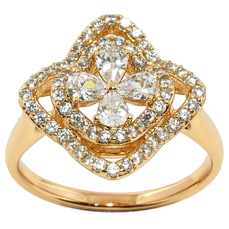 Кольцо Xuping Позолота 18K Цветок инкрустация цирконием фото №7