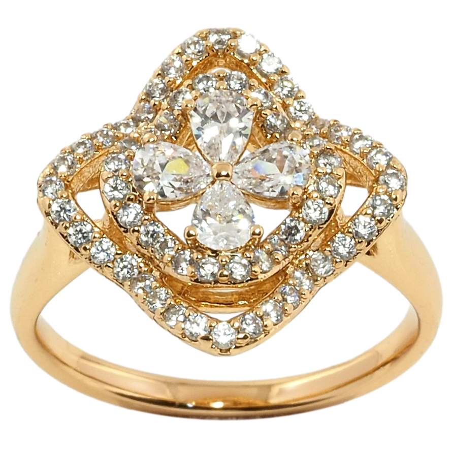 Кольцо Xuping Позолота 18K Цветок инкрустация цирконием фото №1
