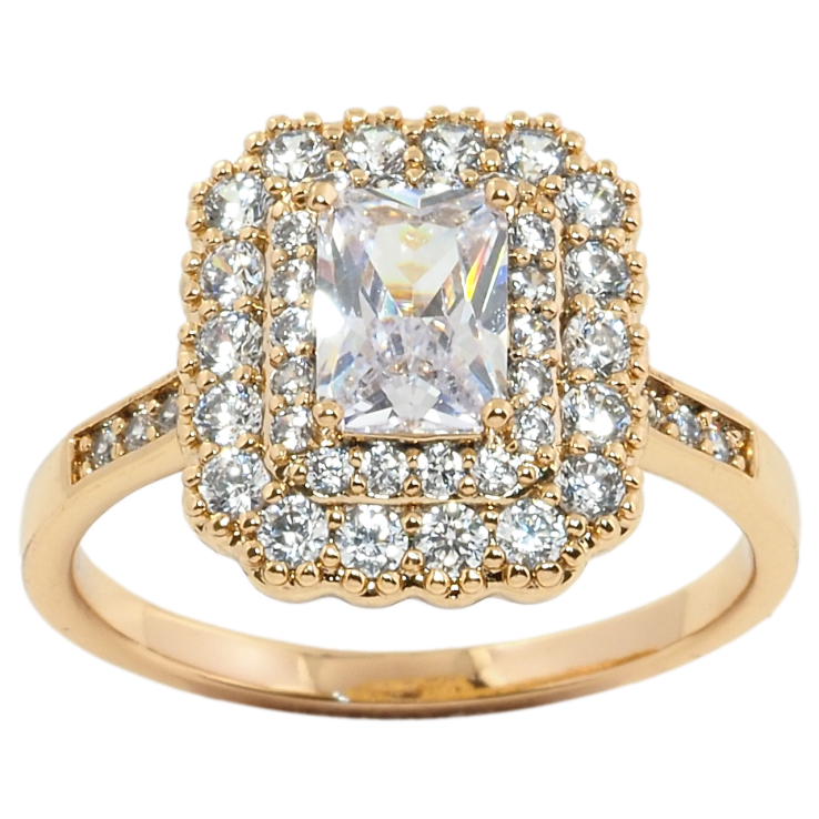 Кольцо Xuping Позолота 18K Инкрустация цирконием фото №6