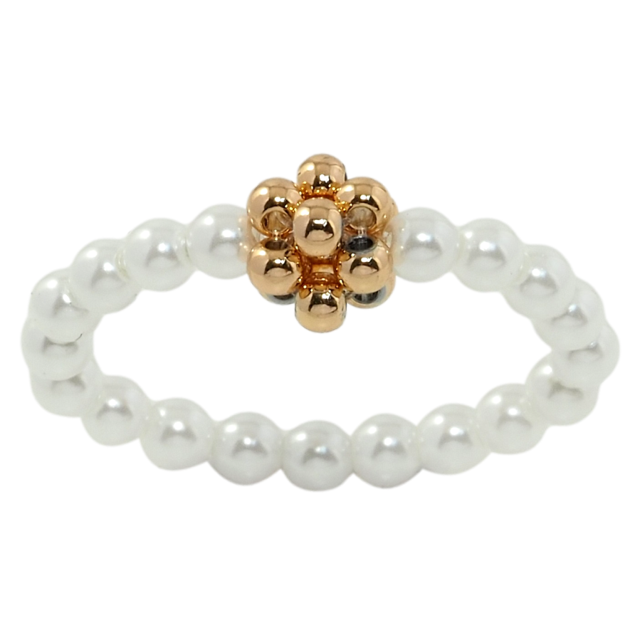 Кольцо Xuping Позолота 18K Бусины на резинке, ø 3мм свободный размер от 17 до 18 фото №1