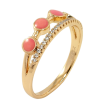 Кольцо Xuping Позолота 18K Дорожка циркония и розовой эмали фото №2