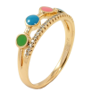 Кольцо Xuping Позолота 18K Дорожка циркония и разноцветной эмали фото №2