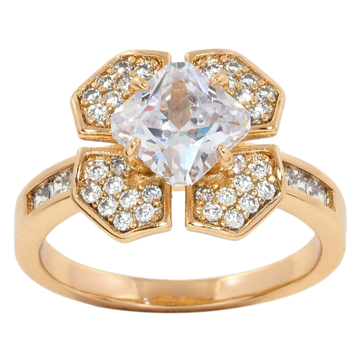 Кольцо Xuping Позолота 18K Цветок с фианитом и цирконием фото №23