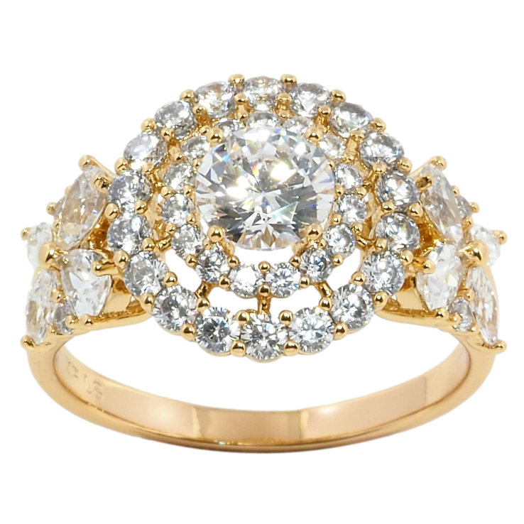 Кольцо Xuping Позолота 18K Инкрустация цирконием фото №5