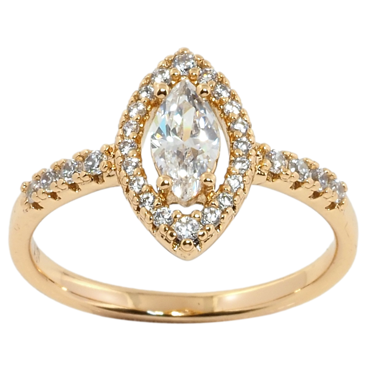 Кольцо Xuping Позолота 18K Инкрустация цирконием фото №6