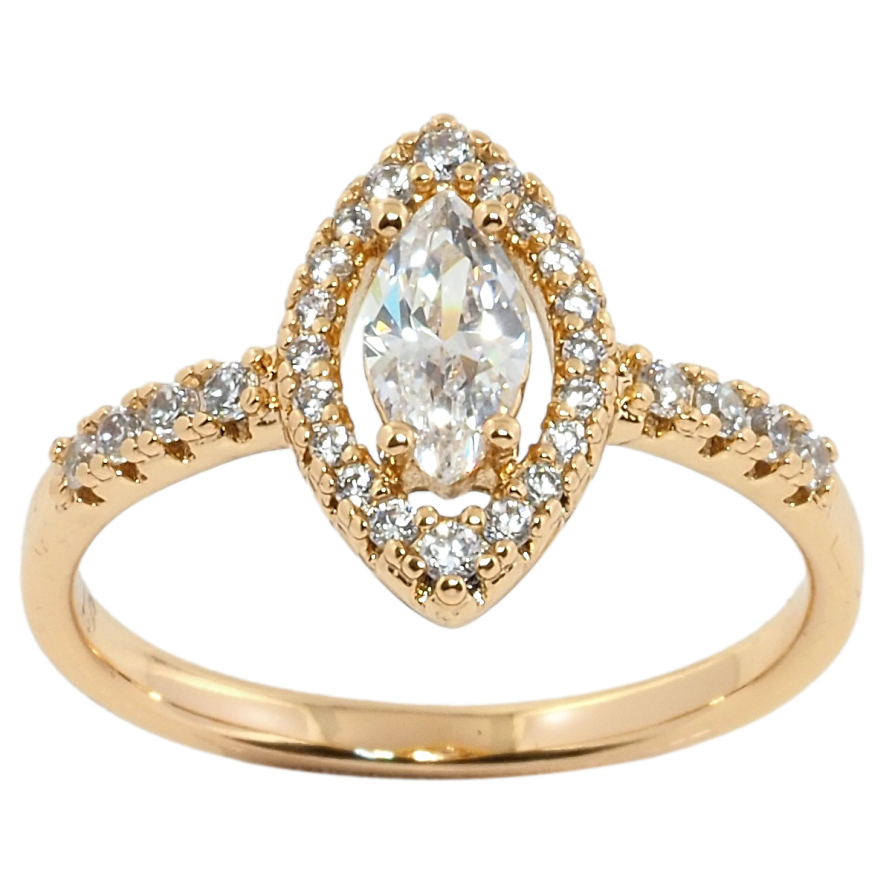 Кольцо Xuping Позолота 18K Инкрустация цирконием фото №1