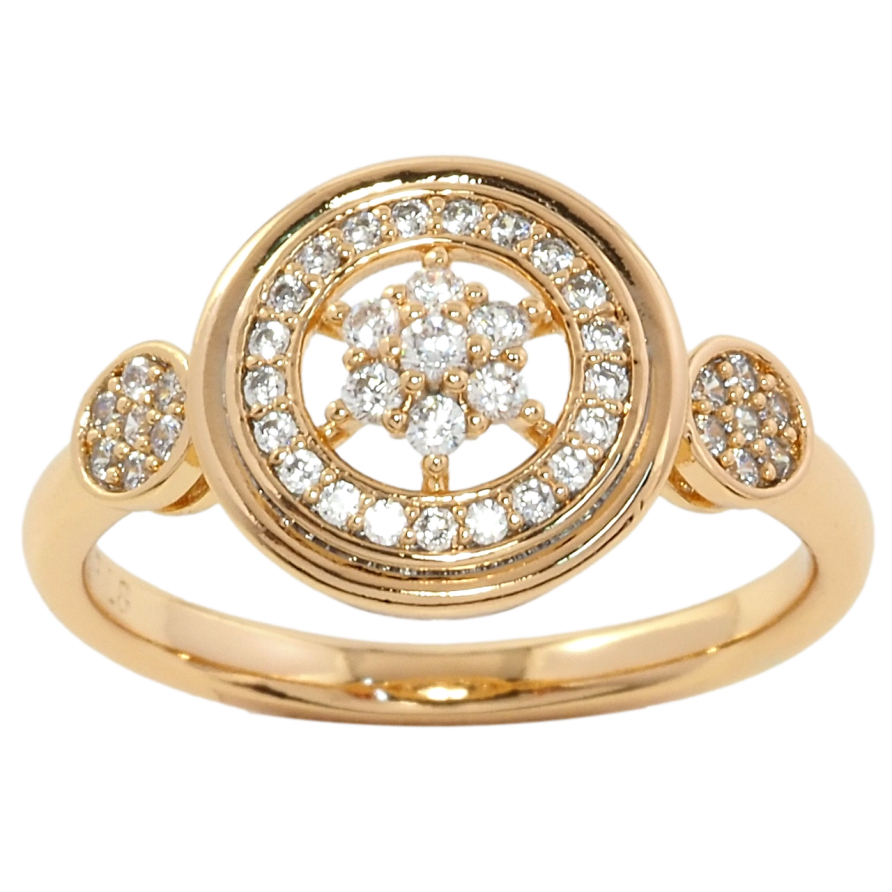 Кольцо Xuping Позолота 18K Круглый узор с цирконием фото №1