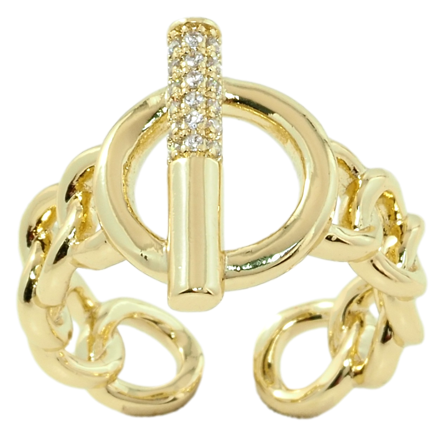 Каблучка Xuping QQMМ Позолота 14K Візерунок ланцюжок з кільцем фото №1 Каблучка Xuping QQMМ Позолота 14K Візерунок ланцюжок з кільцем фото №1