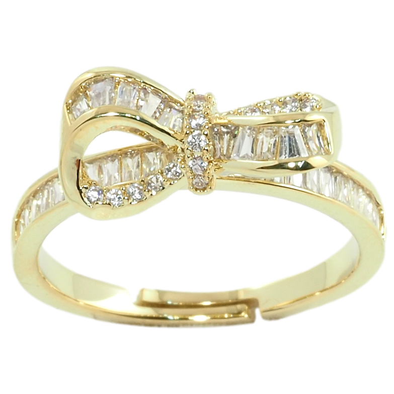 Каблучка Xuping QQMМ Позолота 14K Кришталевий бант фото №1