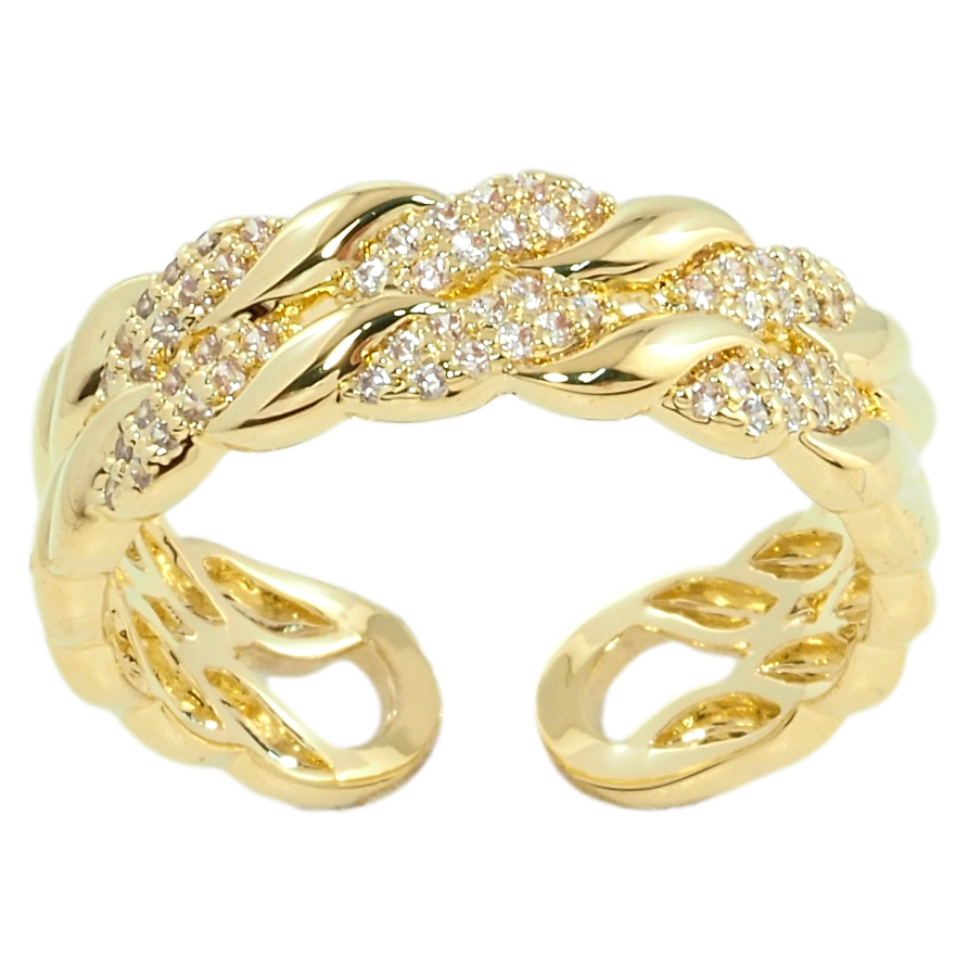 Каблучка Xuping QQMМ Позолота 14K Візерунок з цирконієм фото №1 Каблучка Xuping QQMМ Позолота 14K Візерунок з цирконієм фото №1