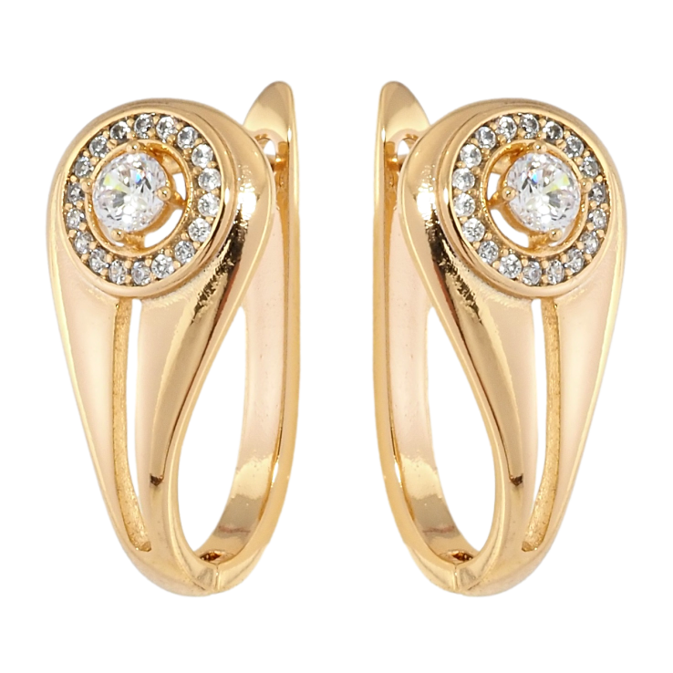 Сережки Xuping Позолота 18K англійський замок Інкрустація цирконієм фото №13