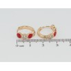 Серьги Xuping Позолота 18K колечки Круги с цирконием и красной эмалью фото №2
