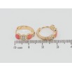 Серьги Xuping Позолота 18K колечки Круги с цирконием и розовой эмалью фото №2