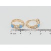 Серьги Xuping Позолота 18K колечки Круги с цирконием и голубой эмалью фото №2