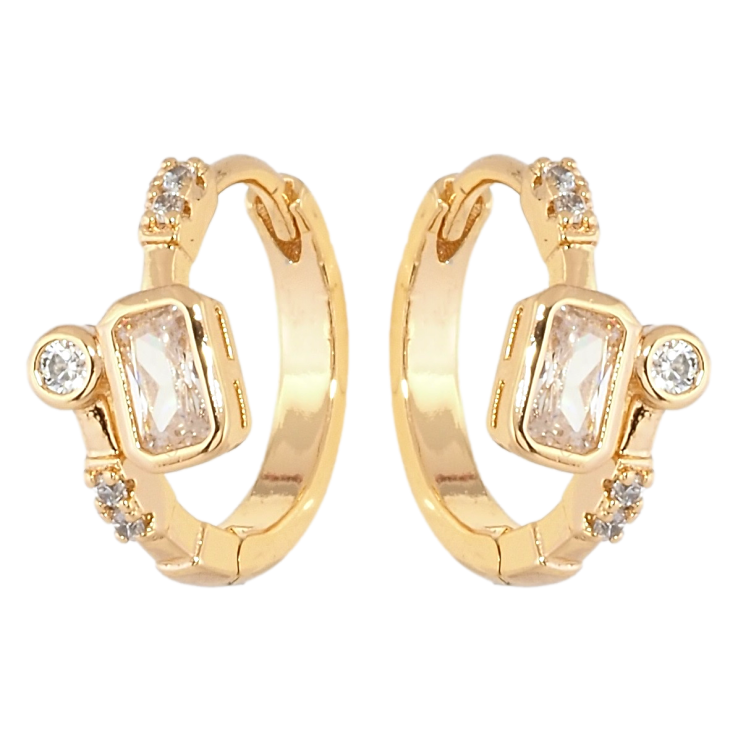 Сережки Xuping Позолота 18K колечка Візерунок з цирконієм фото №6