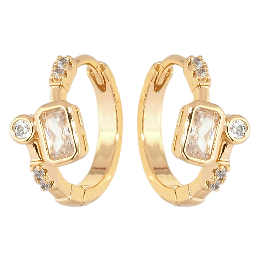 Серьги Xuping Позолота 18K колечки Узор с цирконием фото №1