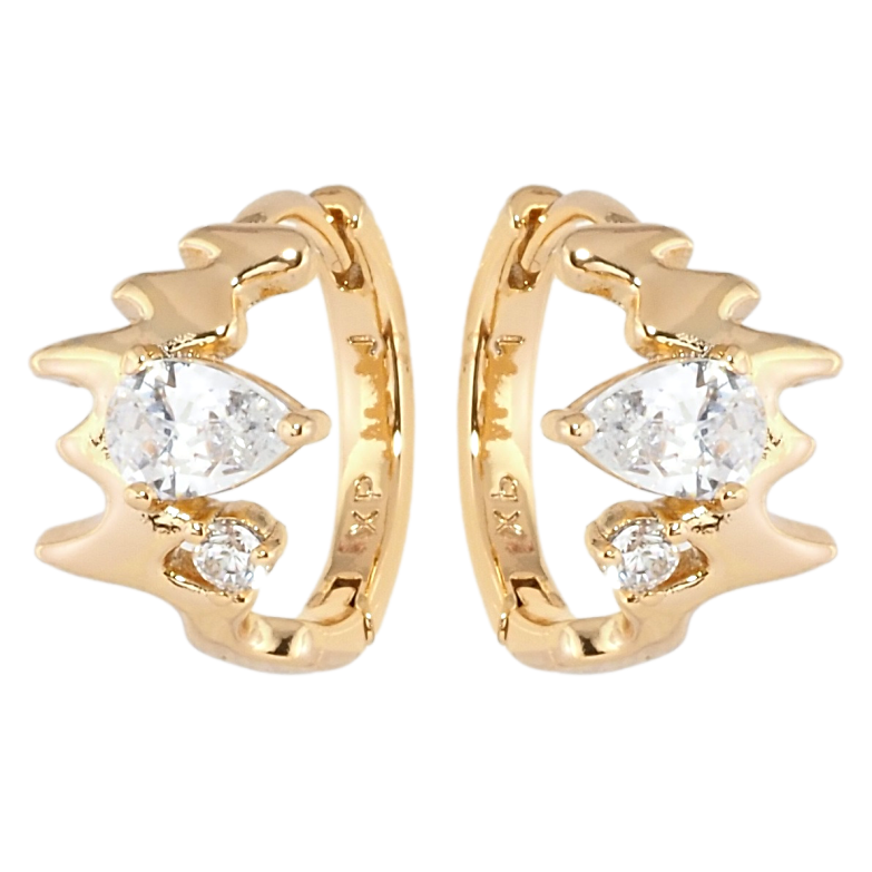 Серьги Xuping Позолота 18K колечки Декоративный узор с цирконием фото №5