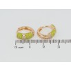 Серьги Xuping Позолота 18K колечки Романтический орнамент с салатовой эмалью и цирконием фото №2