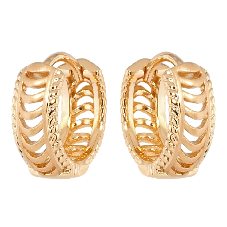 Серьги Xuping Позолота 18K колечки Резной орнамент фото №12